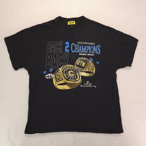 Chinatown Market Crew Neck Short Sleeve Graphic T Shirt Mens Size XL Black - Picture 2 of 9